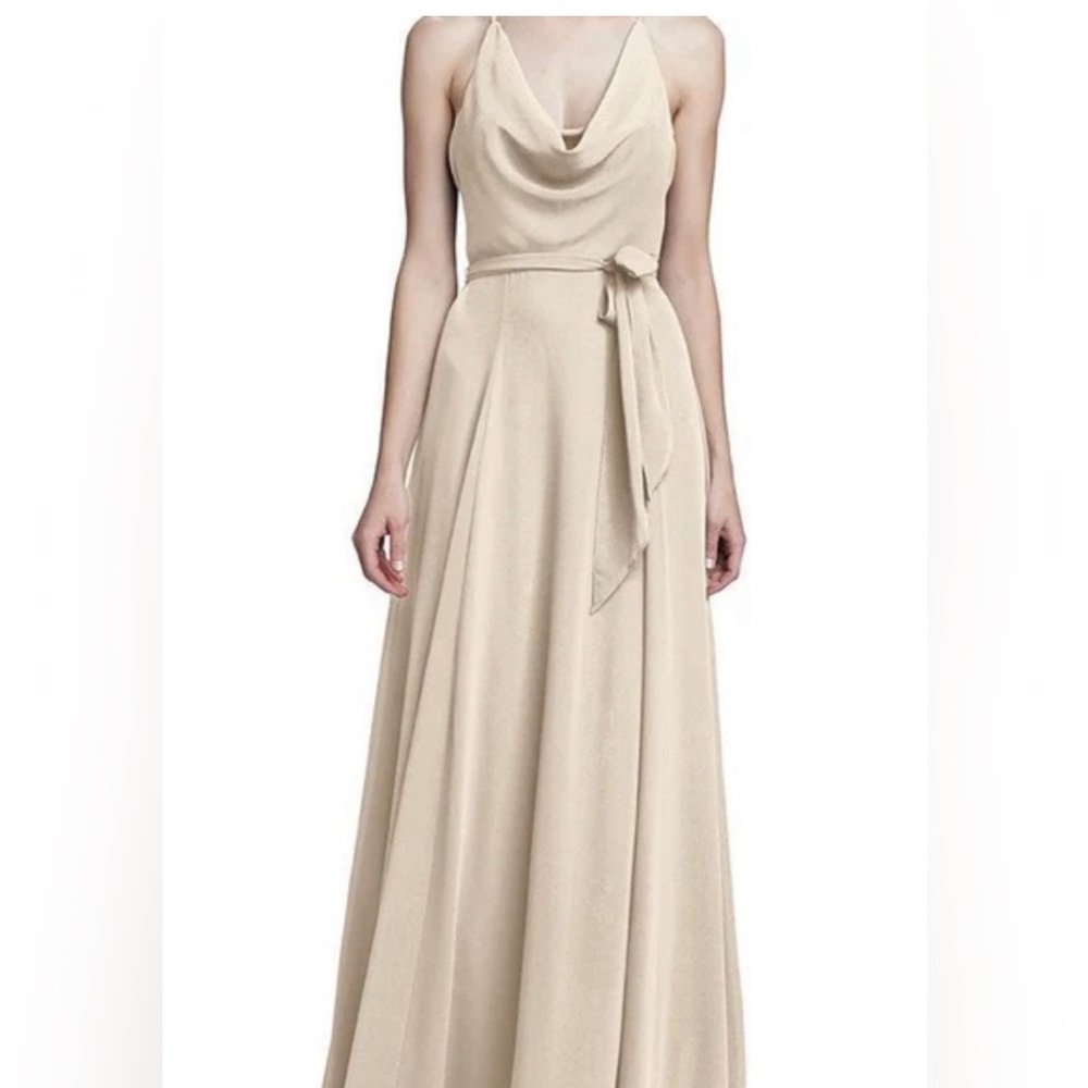 Amsale Daryn Bridesmaid Dress in Fawn/Taupe